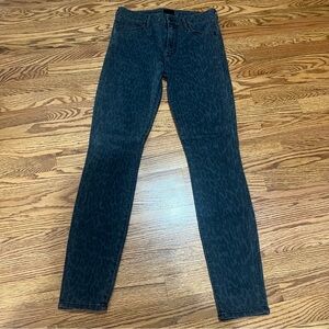 MOTHER | High Waisted Looker Bad Cat! Jeans Size 28 Leopard Print Black Gray